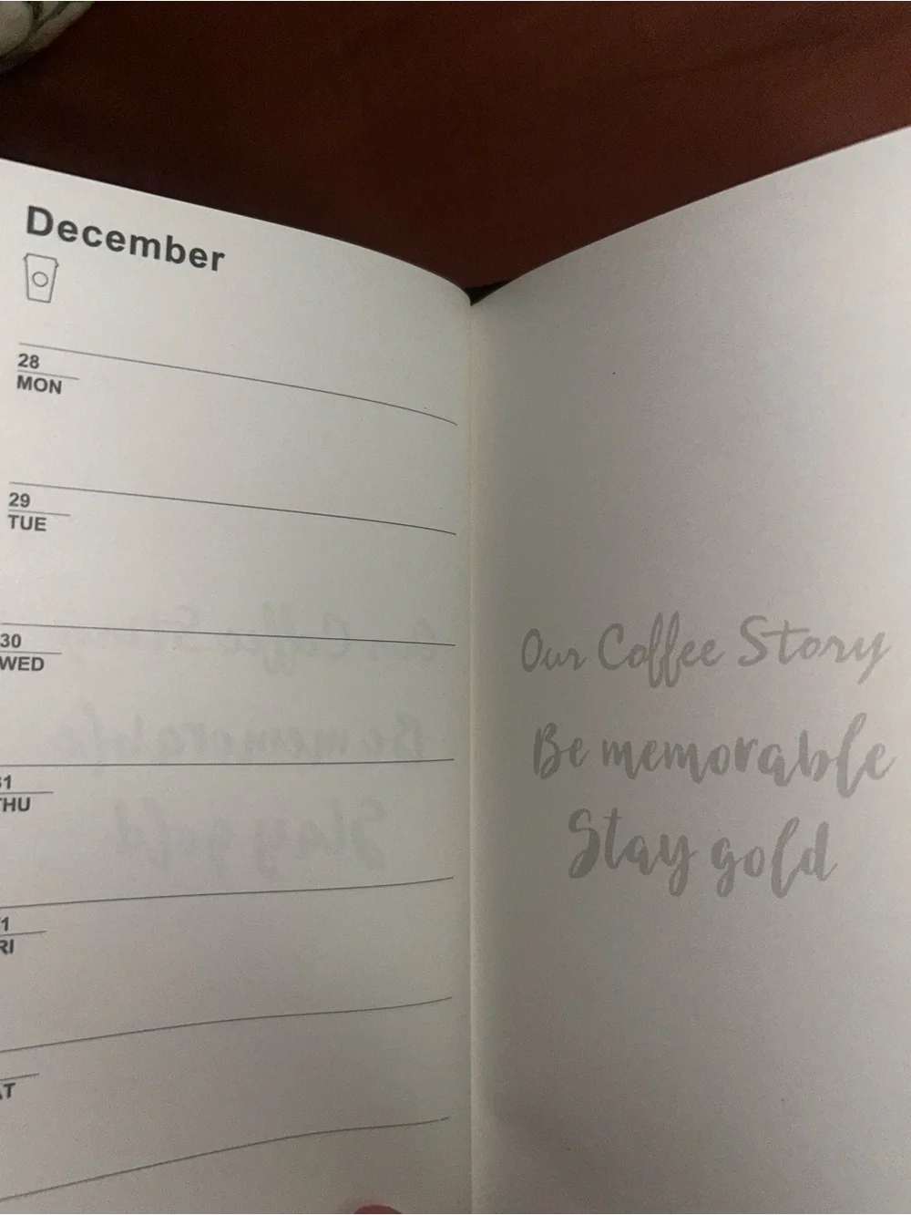 Starbucks Dark Green 2026 planner with Gold Cup Charm